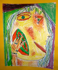 A student's rendition of a Picasso painting.